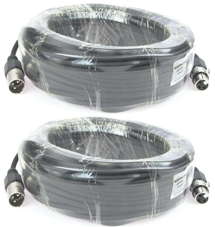 Paccs 2 Stück 25 m Mikrofonkabel Schwarz XLR Stecker male auf XLR Buchse female - Symmetrisch Audio