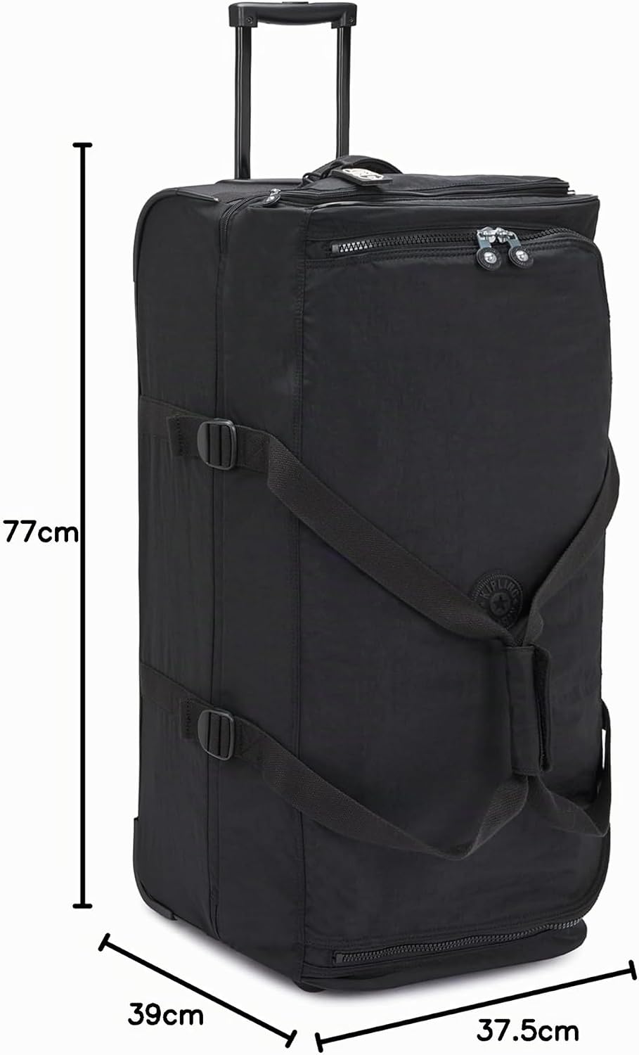 Kipling TEAGAN L, Grosser weicher Koffer, 2 Rollen Reisegepäck, 77 cm, 91 L, 3.44 kg, Black Noir TEA