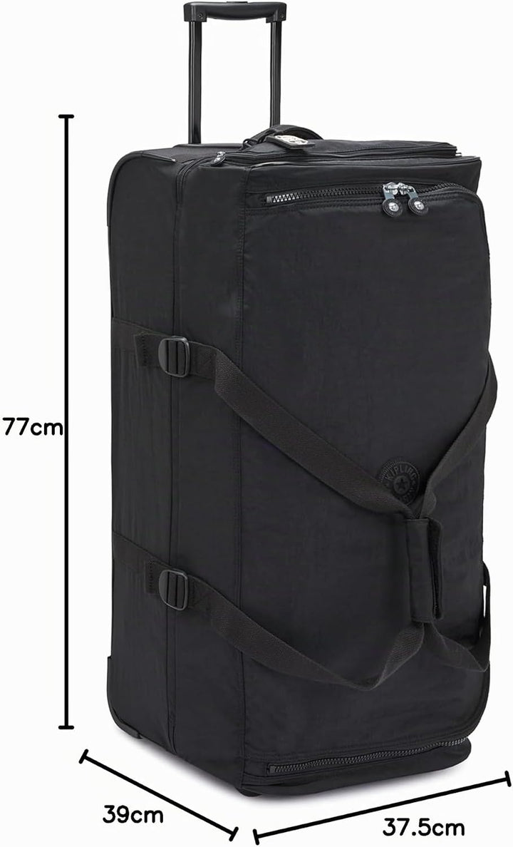Kipling TEAGAN L, Grosser weicher Koffer, 2 Rollen Reisegepäck, 77 cm, 91 L, 3.44 kg, Black Noir TEA