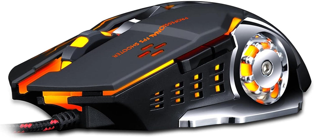 ✅ MOUSE GAMING RGB LED Programmierbare Präzises Metall verkabelt 6 Tasten ergonomisch beleuchtete La