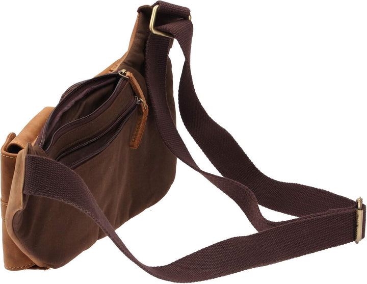 Greenburry Vintage Umhängetasche Leder Braun 26cm x 7cm x 43cm
