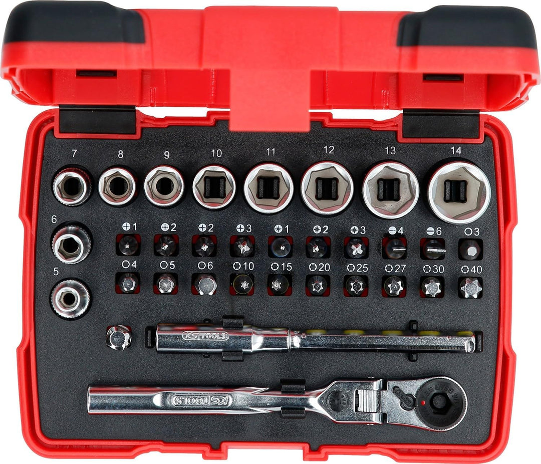 KS Tools 918.3005 1/4" TORSIONpower Bit-Stecknuss-Box, 33-tlg.