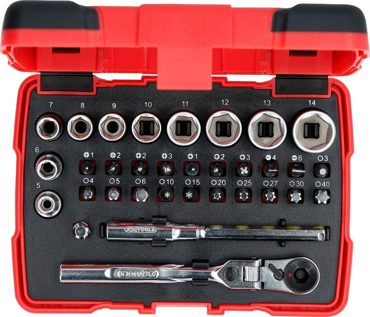 KS Tools 918.3005 1/4" TORSIONpower Bit-Stecknuss-Box, 33-tlg.