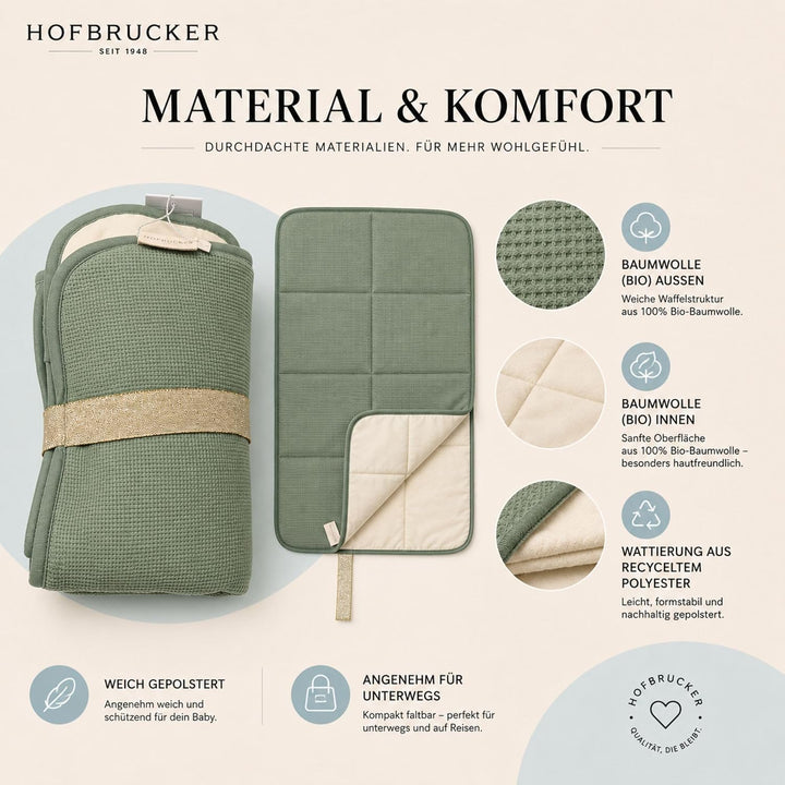 Hofbrucker® Windeltasche, Wickeltasche mit Wickelunterlage für unterwegs, faltbare Wickelclutch mit