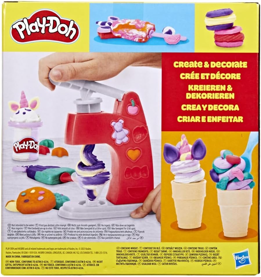Play-Doh Eismaschine - Zauberhafte Knete, Eistüten, Formen & mehr - Magische Eiskrem-Fantasie - Ab 3