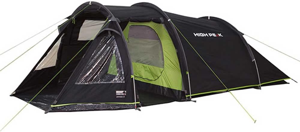 High Peak Tunnelzelt Atmos 3, Campingzelt mit Zeltboden, Trekkingzelt für 3 Personen, 2 Eingänge, do