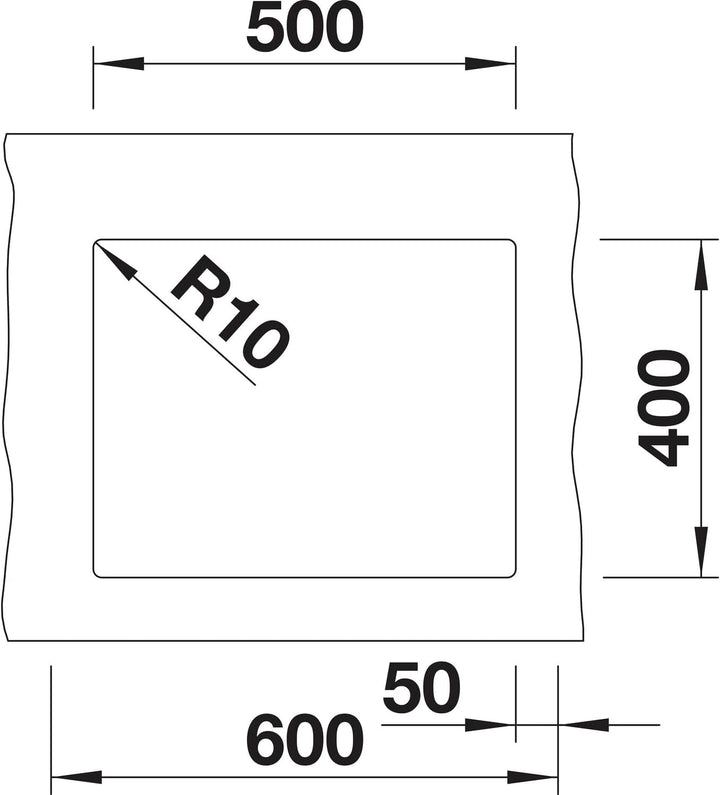 BLANCO SUBLINE 500-U | SILGRANIT schwarz | Einbauart: Unterbau | ohne Ablauffernbedienung | 60er Unt