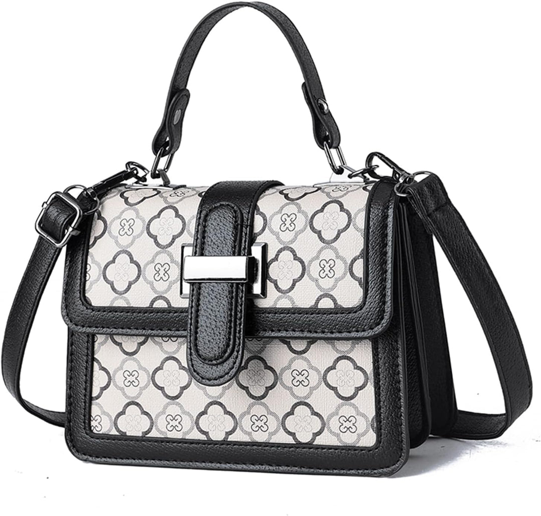 FANDARE Mode Damen Handtasche Schultertasche PU-Leder Tragetasche Schachbrett Umhängetasche Wasserdi