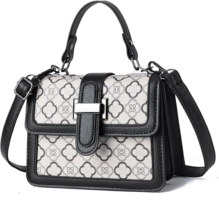 FANDARE Mode Damen Handtasche Schultertasche PU-Leder Tragetasche Schachbrett Umhängetasche Wasserdi