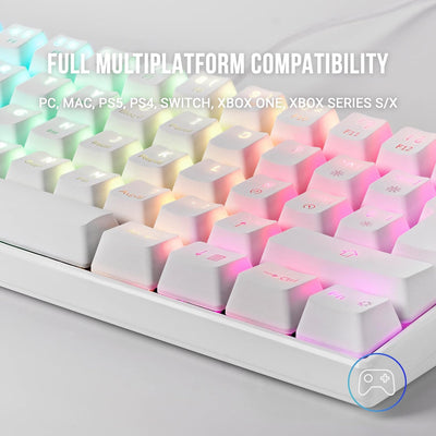 Mars Gaming MKMINIWBPT, Ultra-Kompakte Mechanische Tastatur, Full RGB Chroma, Schalter OUTEMU PRO Bl