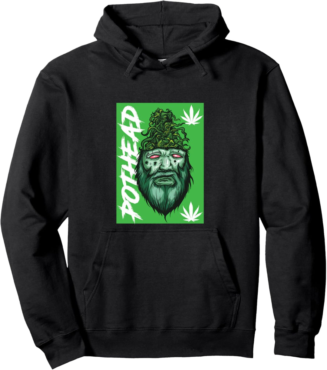 Gras Geschenk Topfkopf und Marihuana Geschenk Pullover Hoodie