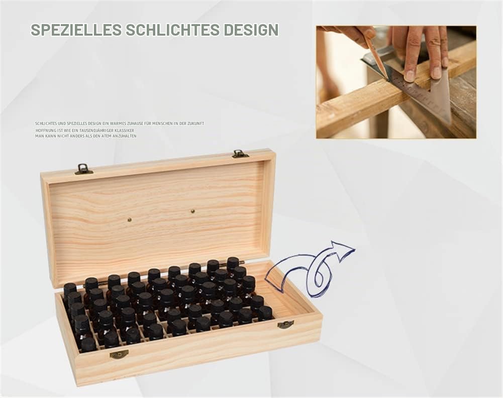 RoseFlower Bambus Ätherisches Öl Organisator Behälter Duftöle Display Ständer, 46 Löcher Aufbewahrun