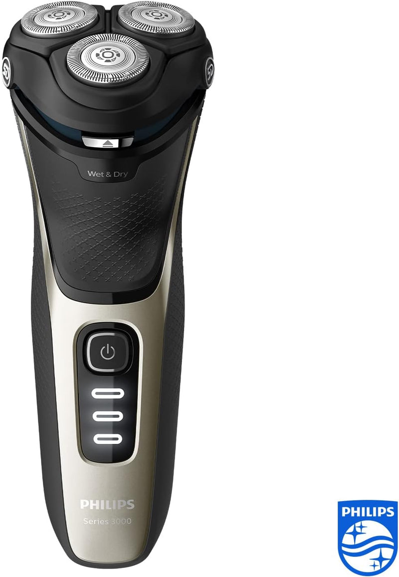 Philips Shaver Series 3000 - Elektrischer Nass- und Trockenrasierer für Herren mit ausklappbarem Tri