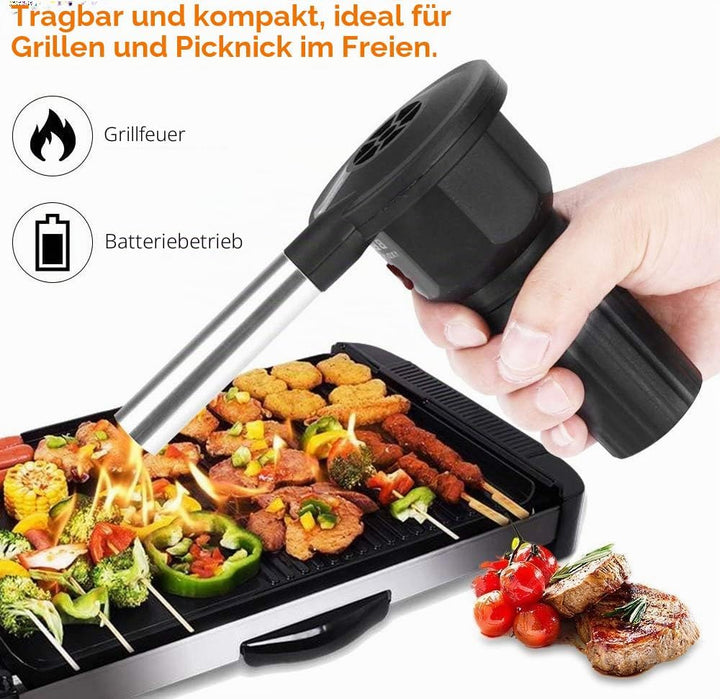 Fdit Elektrisches Gebläse für BBQ-Grill, leistungsstark, geräuscharm, Luftventilator für Picknick