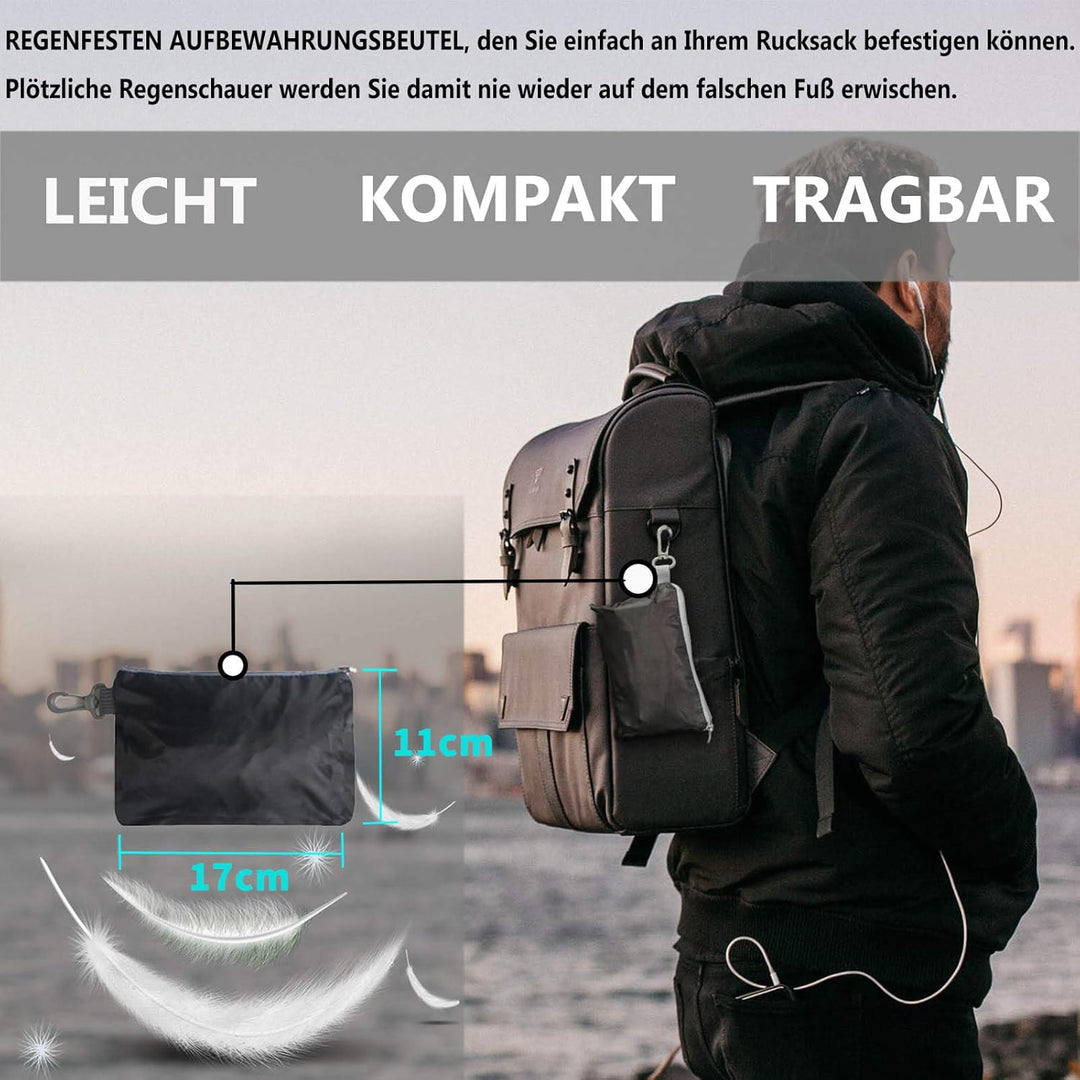 Frelaxy Regenschutz für Rucksäcke Schulranzen(15-90L), Wasserdichter Rucksack Regenhülle Regencape m