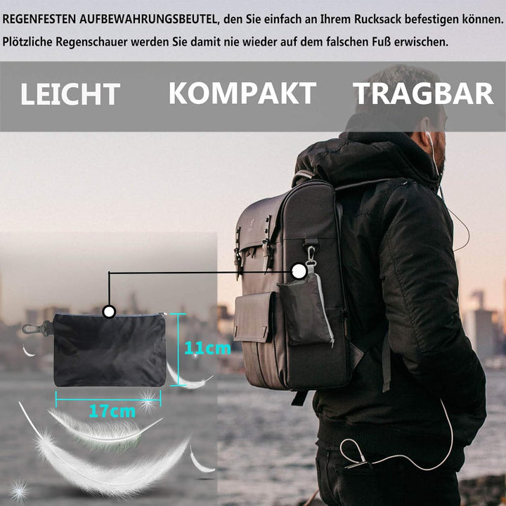 Frelaxy Regenschutz für Rucksäcke Schulranzen(15-90L), Wasserdichter Rucksack Regenhülle Regencape m