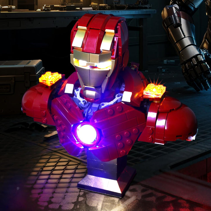 Beleuchtung kompatibel mit LEGO Iron Man MK4 Büste 76327, Lichtset für LEGO 76327 Iron Man MK4 Büste