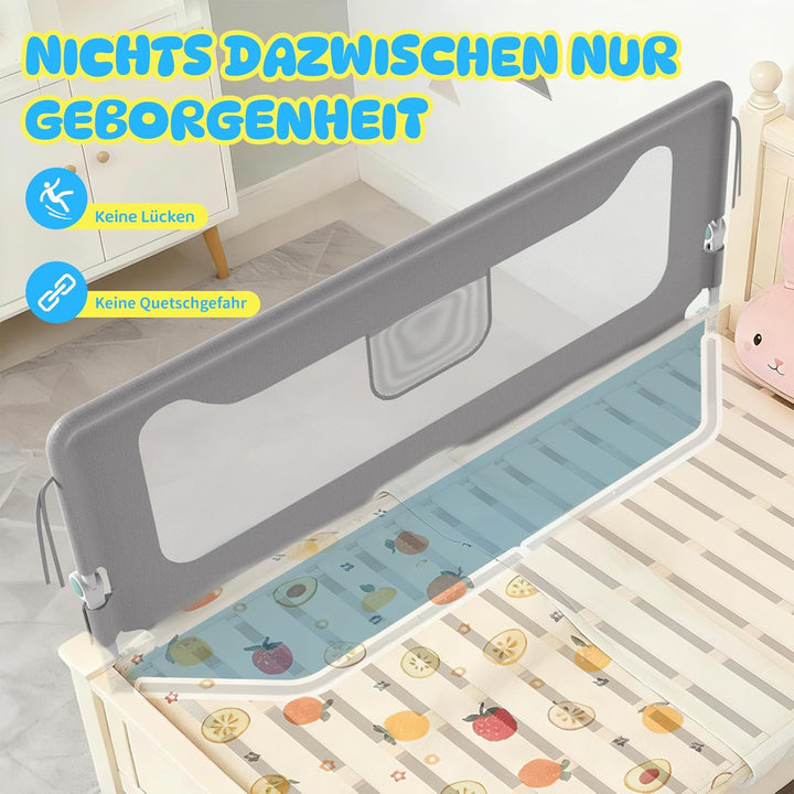 Soontrans Rausfallschutz Bett, Sanfter Halt für Wachsende Kinder &amp; Familienbett, Klappbar &amp; Höhenver