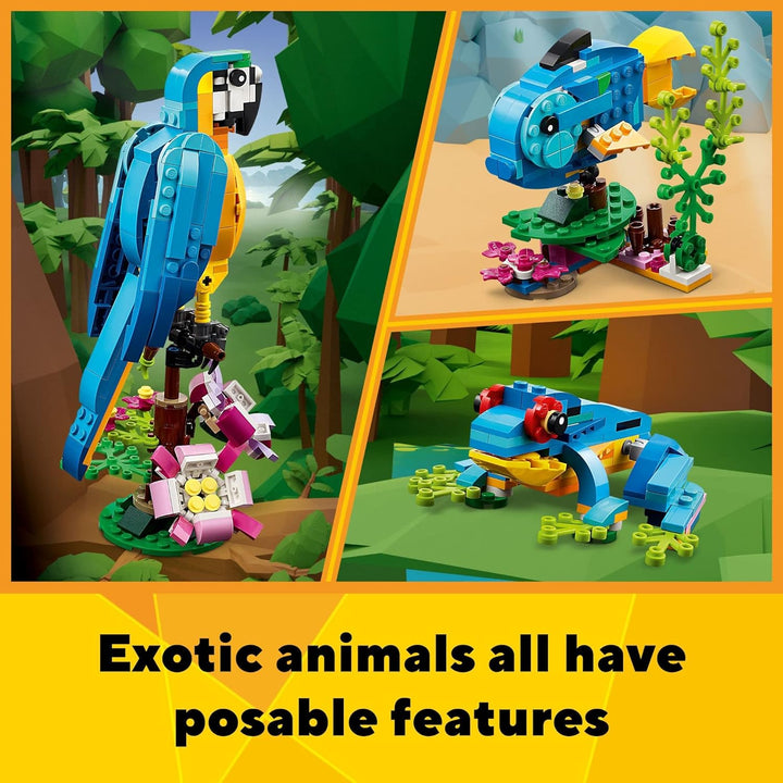 LEGO Creator 3 in 1 Exotic Parrot to Frog to Fish 31136 Animal Figures Building Toy Kreativspielzeug