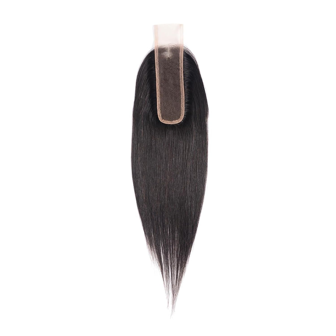 Huarisi 2x6 Closure Human Hair 12 Inch Brazilian Virgin Straight Free Part Closure with Baby Hair Sw