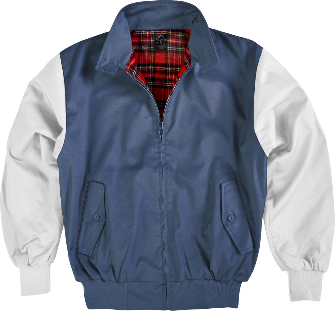 Original GearUp® Harrington Jacke English Style in 12 verschiedenen Designs wählbar L Blau/Weiss, L