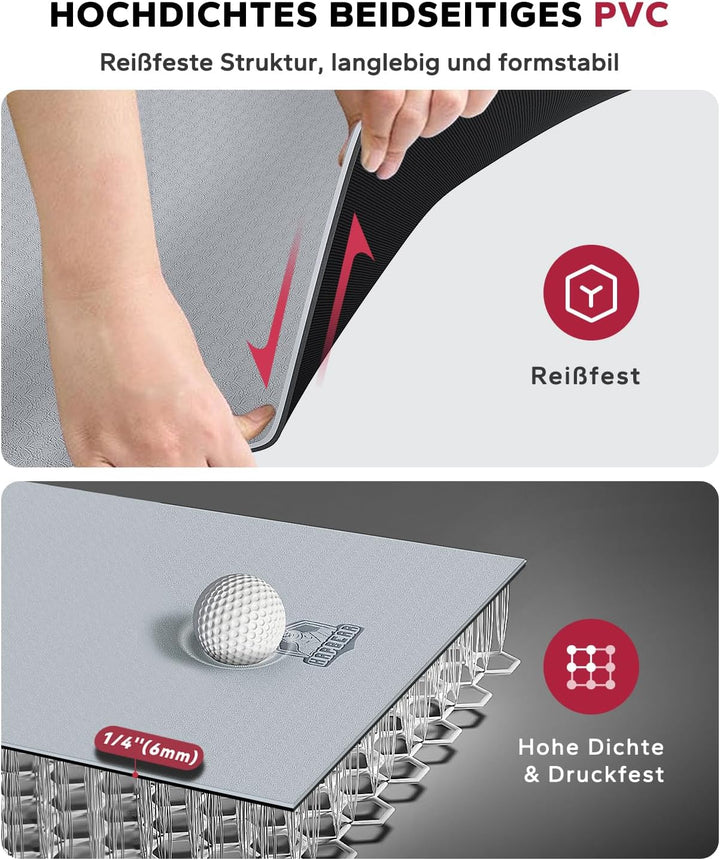 HAPBEAR Yogamatte XXL - 183cmx91cmx6mm Dicke, Extra Gross Rutschfest Breit Yoga Matte, Gymnastikmatt