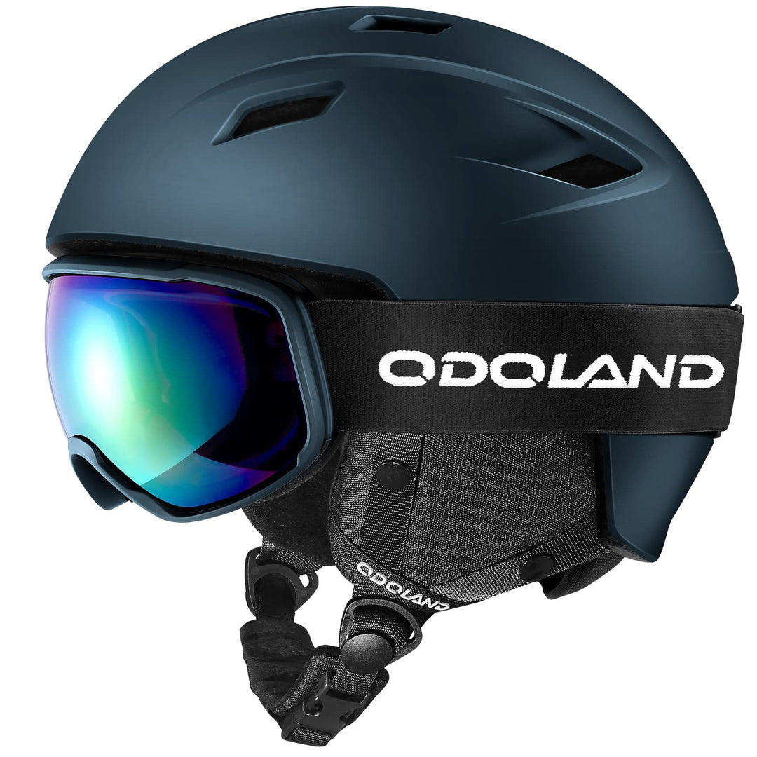 Odoland Skihelm und Skibrille Set Snowboardhelm mit Snowboardbrille für Damen und Herren Ski Goggles