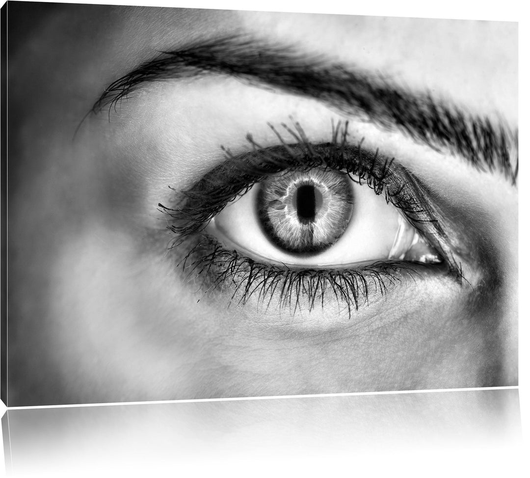 Pixxprint Auge Einer Frau als Leinwandbild/Grösse: 100x70 / Wandbild/Kunstdruck/fertig bespannt, 100