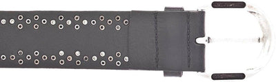 Vanzetti Damen Leder Nieten Gürtel Belt Ledergürtel Damengürtel schwarz 40mm mit Airbrushkanten 100