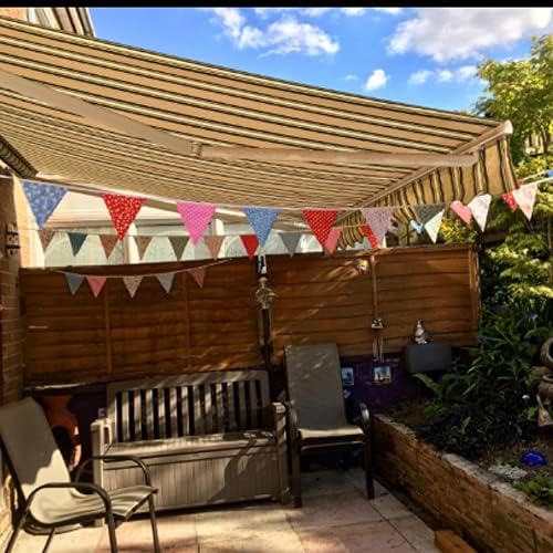 G2PLUS Süsse Beidseitig Wimpel Girlande, 10M Bunting Wimpelkette Stoff, Rot und Lila Stoffgirlande m