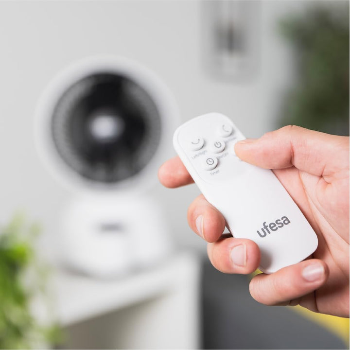 Ufesa Tischventilator Bergen, 40W, mit 3D-Luftzirkulationstechnologie, 6 Geschwindigkeiten, 60º/90º