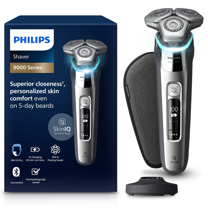 Philips Shaver S9000 – Elektrischer Nass- &amp; Trockenrasierer für Männer in Chromsilber mit Lift &amp; Cut