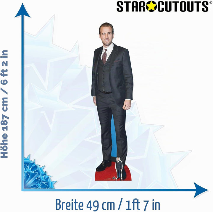 STAR CUTOUTS Supernatural Pappaufsteller Harry Kane, lebensgross, mit Mini-Tischplatte, Pappe, Mehrf