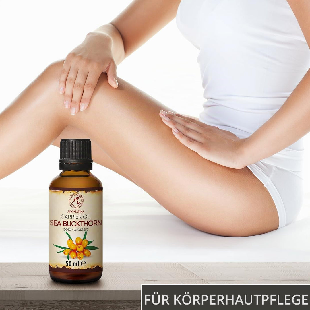 Sanddornöl 50ml für Hautpflege - Gesicht - Körperpflege - Kaltgepresst - Sanddorn Öl - Rein &amp; Natürl