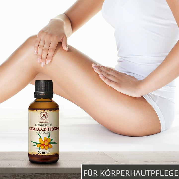 Sanddornöl 50ml für Hautpflege - Gesicht - Körperpflege - Kaltgepresst - Sanddorn Öl - Rein &amp; Natürl
