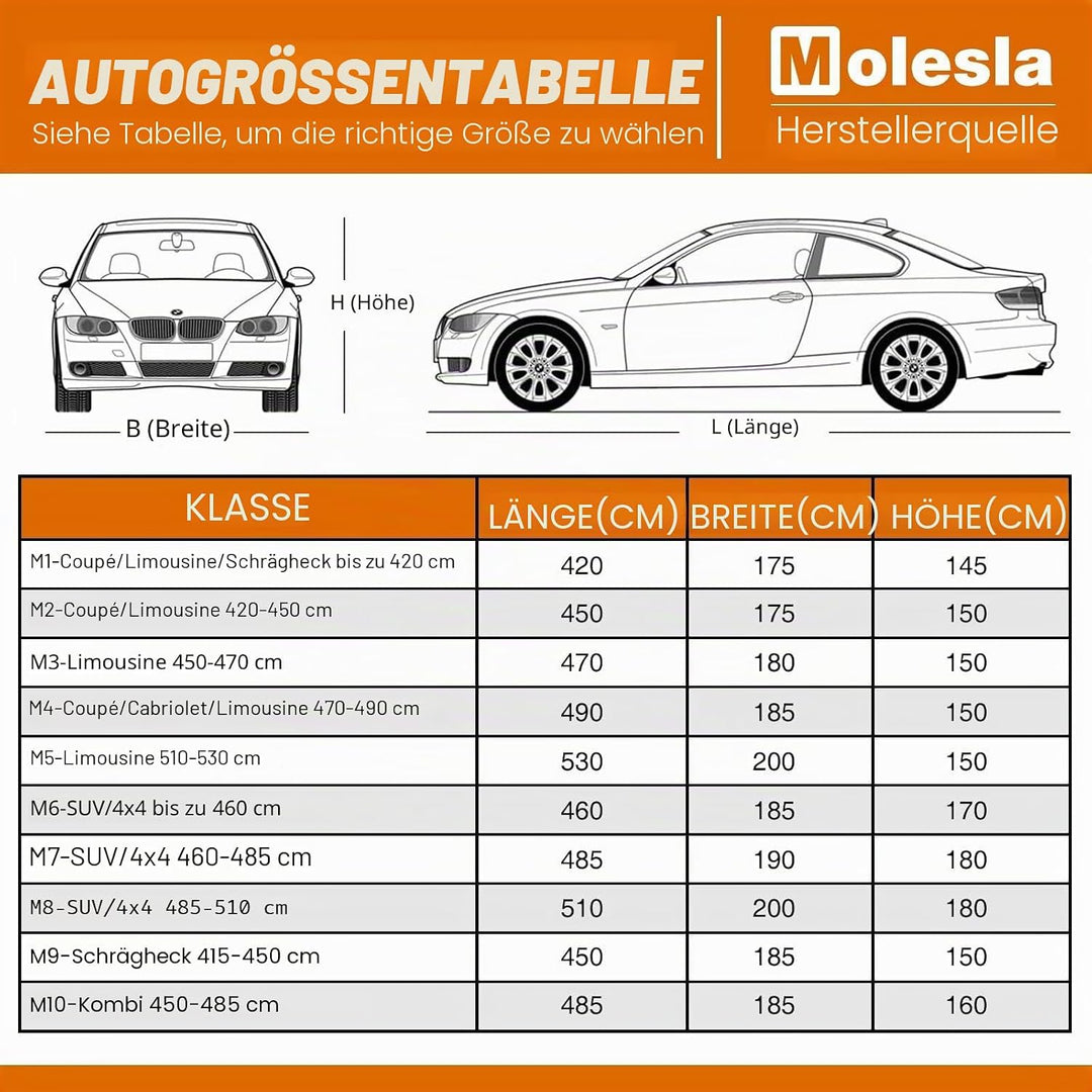 Autoabdeckung Wasserdicht Vollgarage Autoplane Auto Abdeckplane Auto Garage Wetterfest 100% Wasserdi