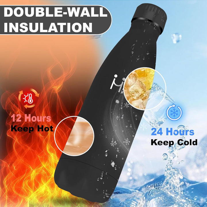 Edelstahl Trinkflasche 750ml, Thermosflasche, BPA-Frei, Trinkflasche Auslaufsicher, 24h Kalt & 12h W