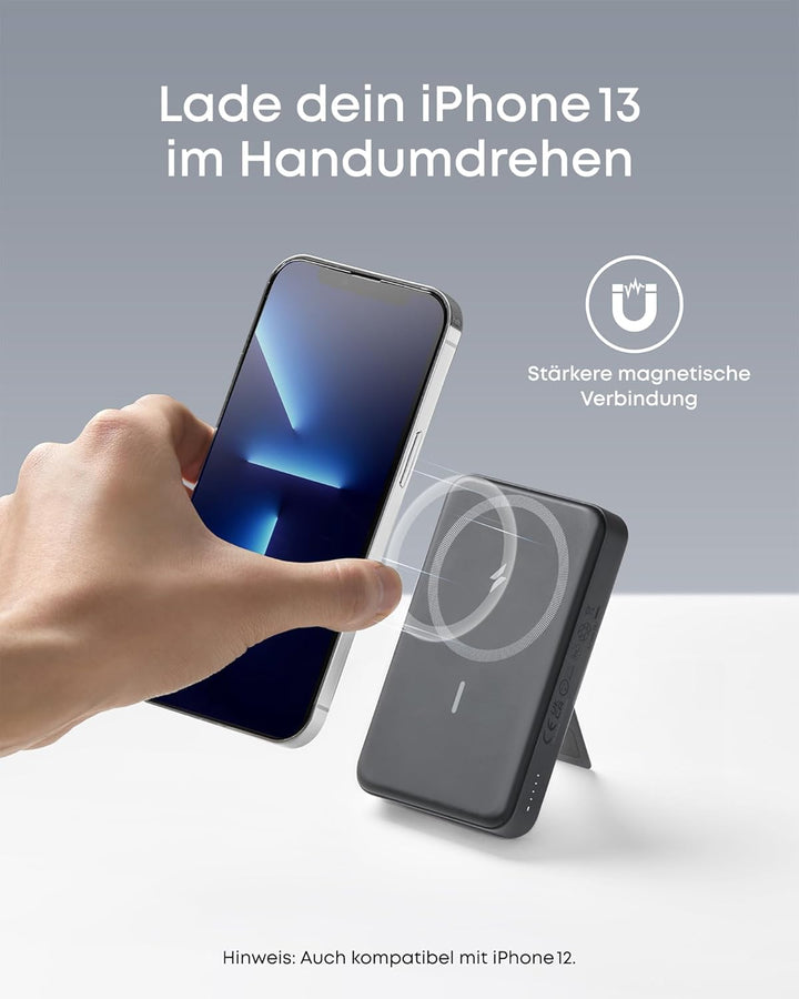 Anker 633 Magnetic Battery, 10.000mAh einklappbare magnetische kabellose Powerbank, Nur kompatibel m