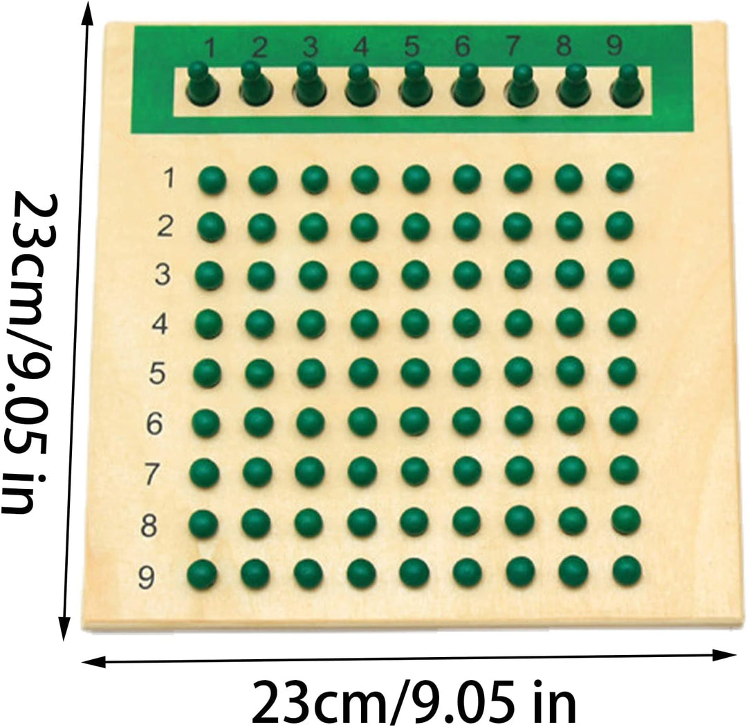Qikam Mathe-Multiplikationsbrett, Multiplikations- und Divisionsbrett aus echtem Holzmaterial, Mathe