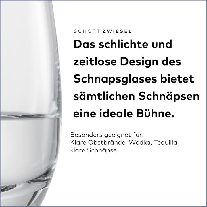 SCHOTT ZWIESEL Schnapsglas For You (4er-Set), zeitlose Shotbecher für Schnaps, spülmaschinenfeste Tr
