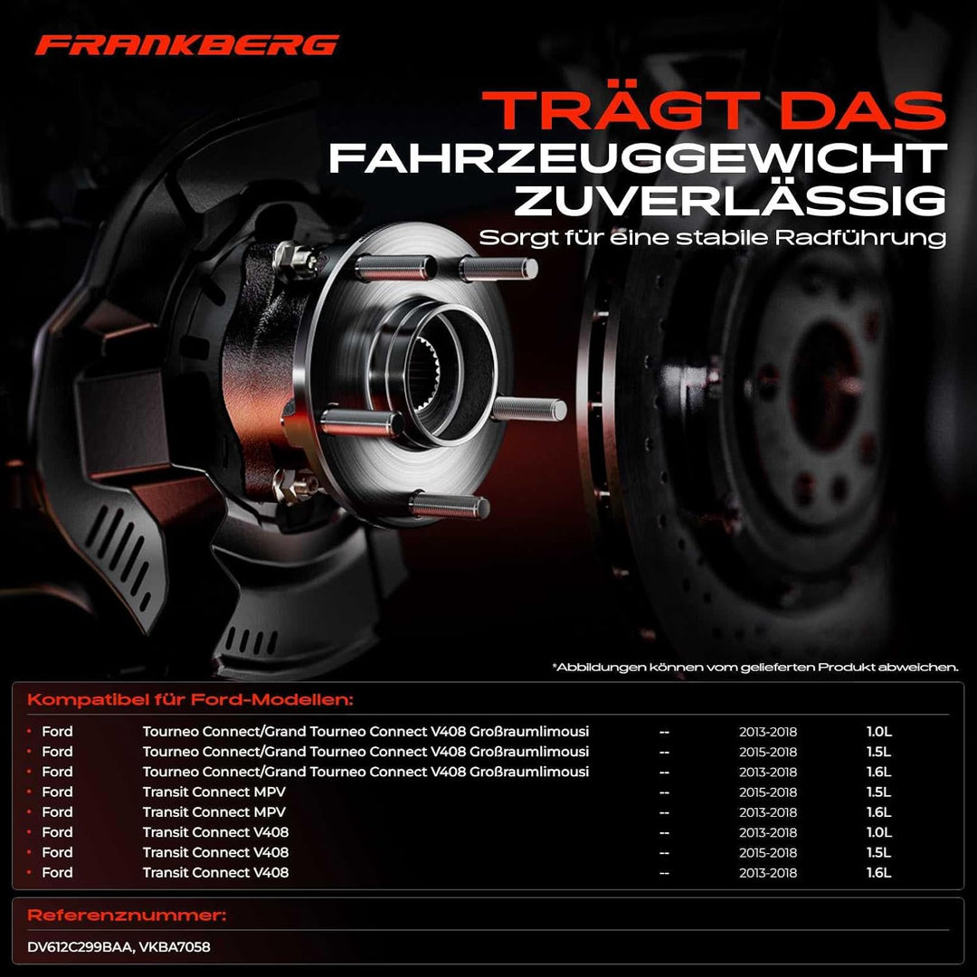 Frankberg Radnabe Radlagersatz Hinterachse für Transit Connect/V408 Tourneo Connect/Grand Tourneo Co