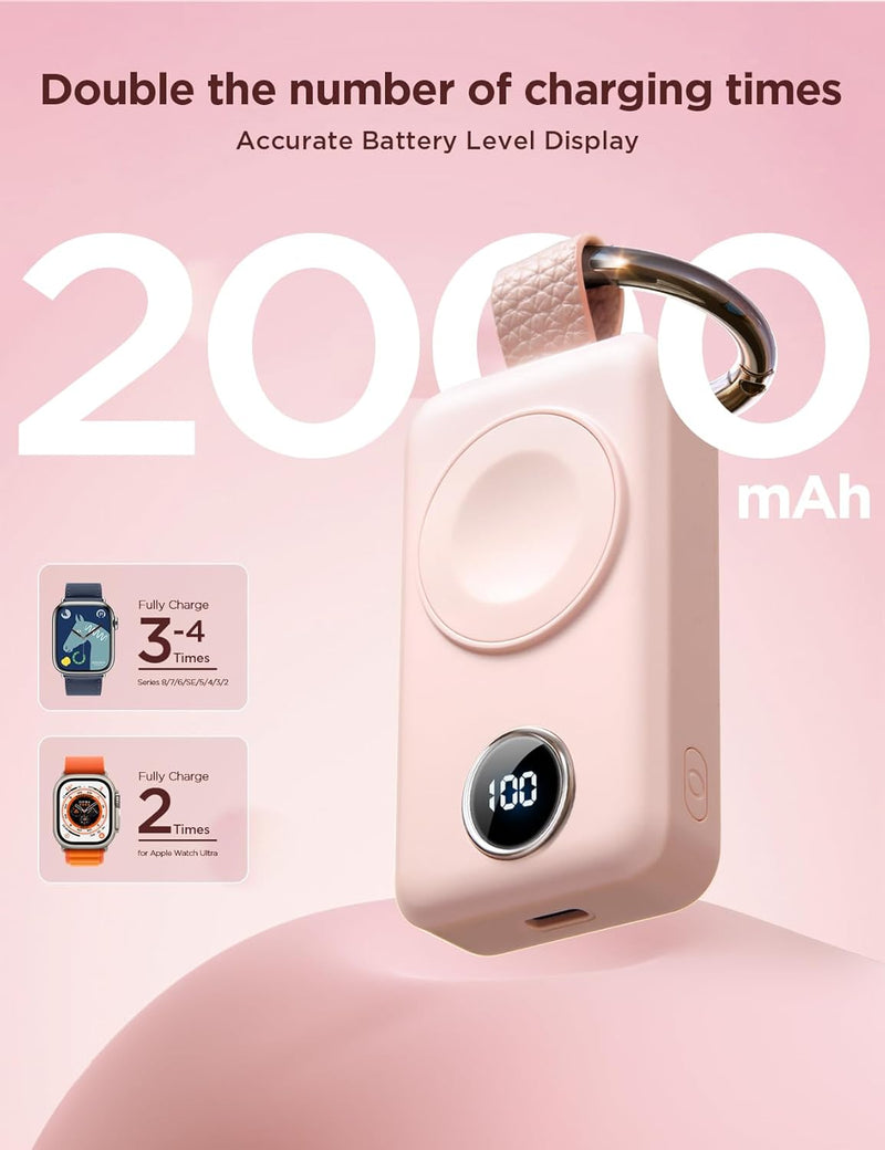 JOYROOM 2000 mAh Kabelloses Ladegerät für Apple Watch-Serie 10/9/8/7/6/5/SE/4/3/2/UItra 2/Ultra, Mag