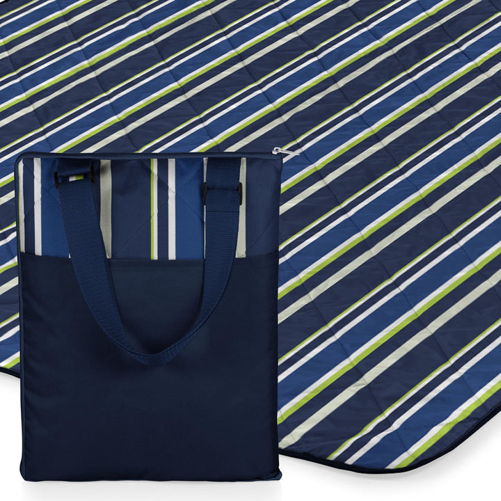 PICNIC TIME ONIVA - a Brand Picknick Zeit Vista Outdoor Decke, Navy/Lime Stripes, 16 x 11 x 3, Navy/