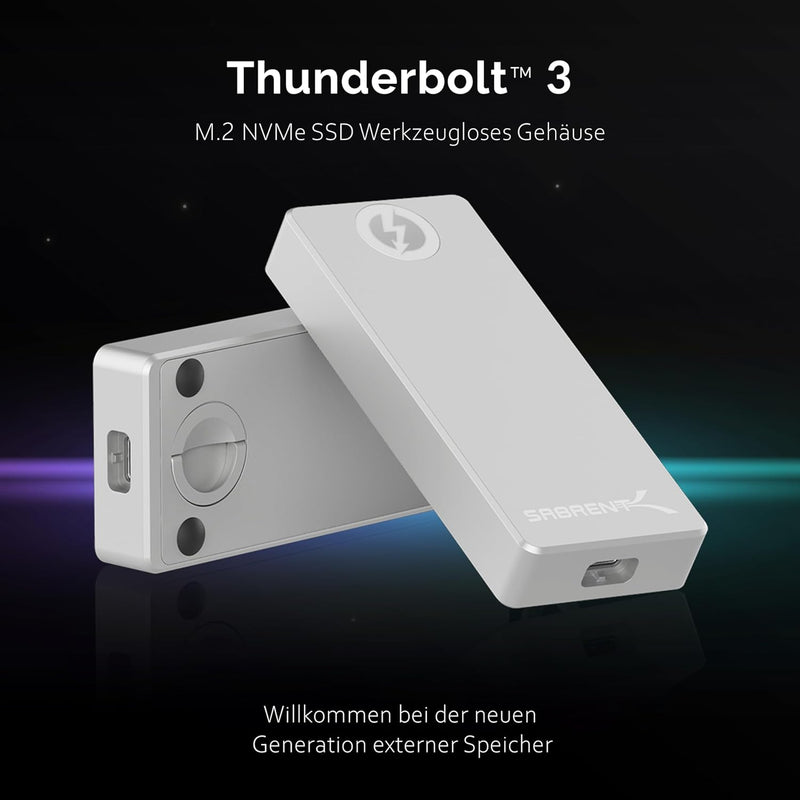 SABRENT SSD M.2 Gehäuse, Thunderbolt 3 SSD Docking Station USB C Aluminium Externes M2 NVMe Adapter,