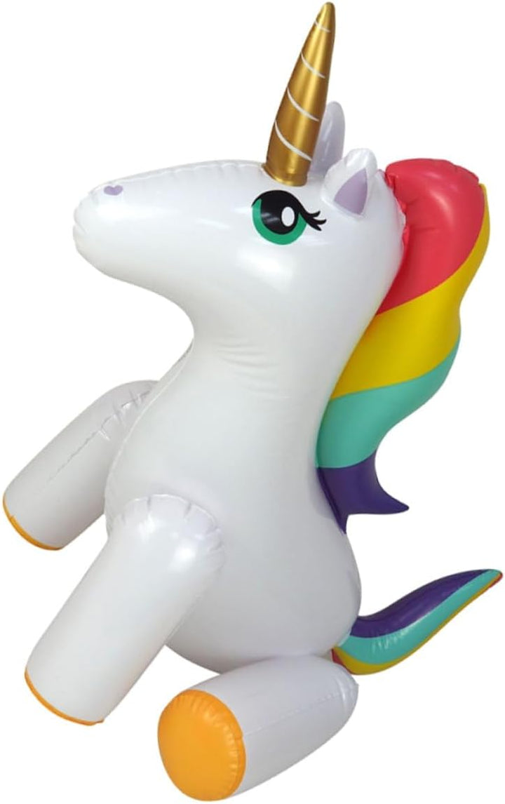 BESTonZON Aufblasbarer Einhorn Wassersprinkler für Outdoor Gartensprinkler Sommerspass Wasserspielze
