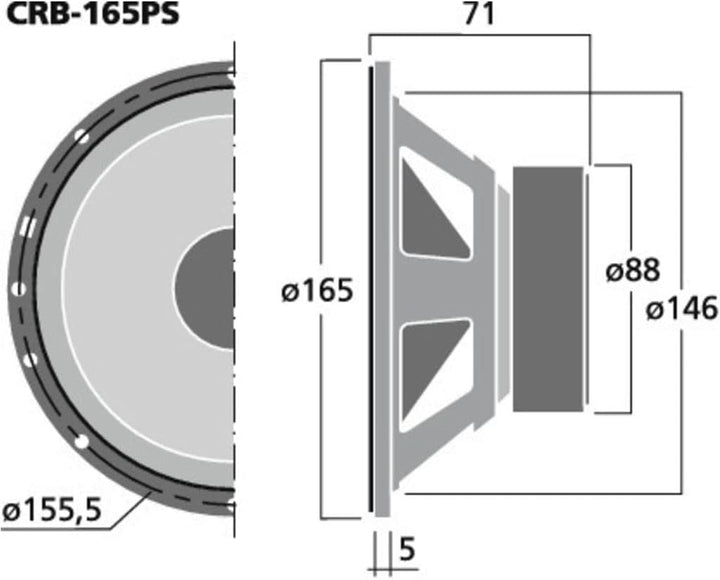 MONACOR CRB-165PS Car-Hi-Fi-Tiefmitteltöner-Paar, 35W, 4Ω
