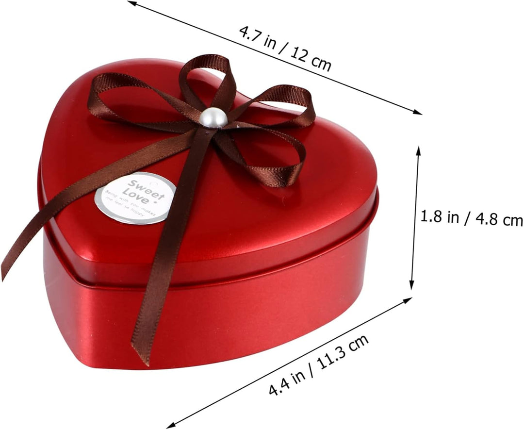 BESTonZON Metalldose Herz Dose mit Deckel Herzdose Metall Keksdose Hochzeit Geschenkbox Weihnachtsdo
