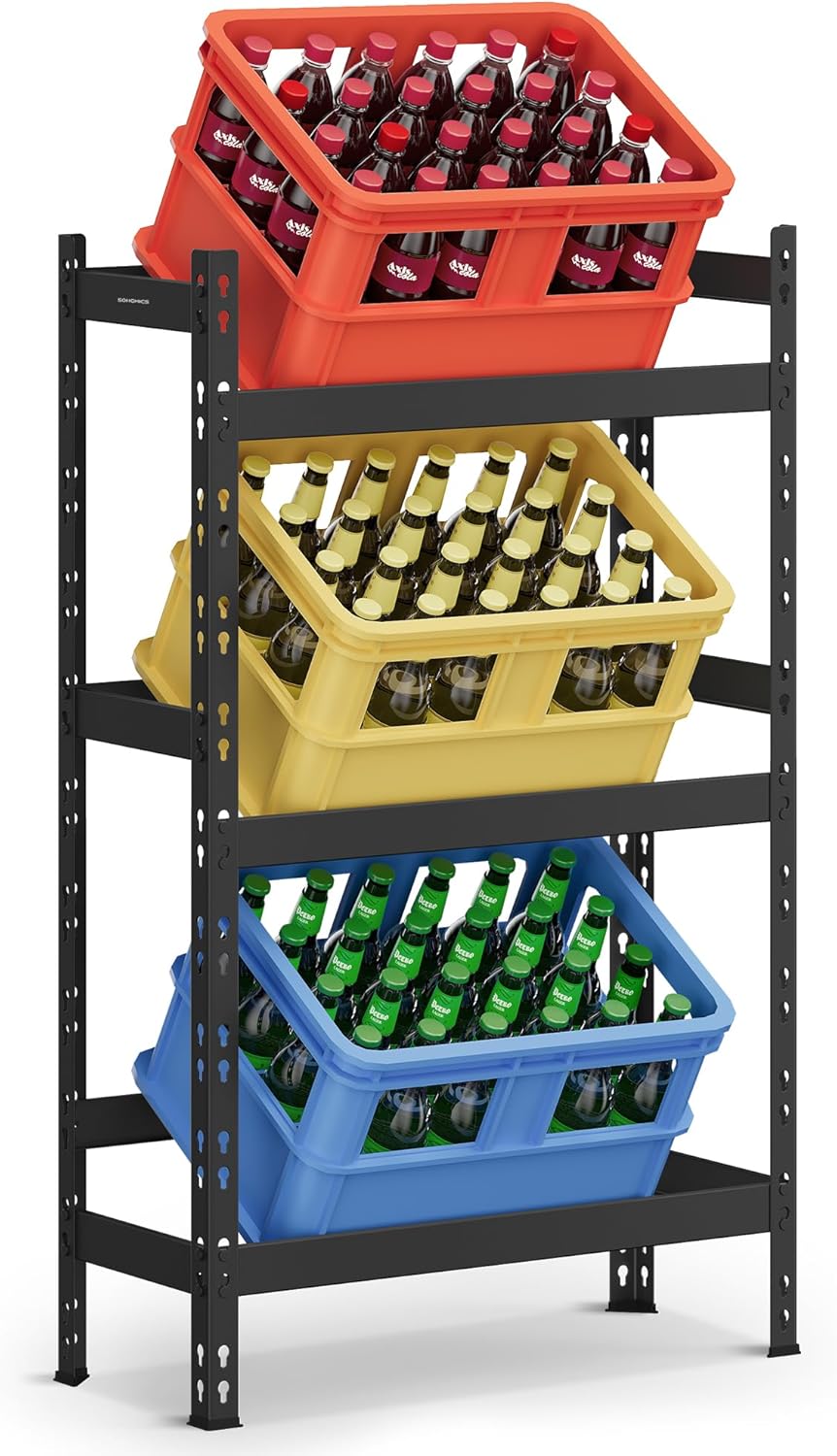 SONGMICS Getränkekistenregal, für 3 Getränkekisten, 3 Ebenen, Jede Ebene bis 30 kg belastbar, Geträn