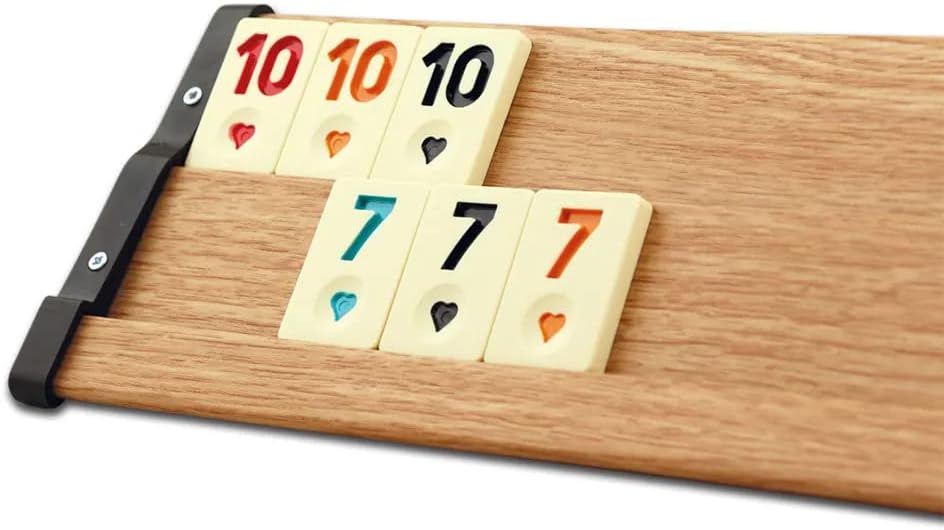 Star, oval Rummy, Curved Romme, Okey Set oval, aus massiv Holz mit Melamin-Spielsteinen