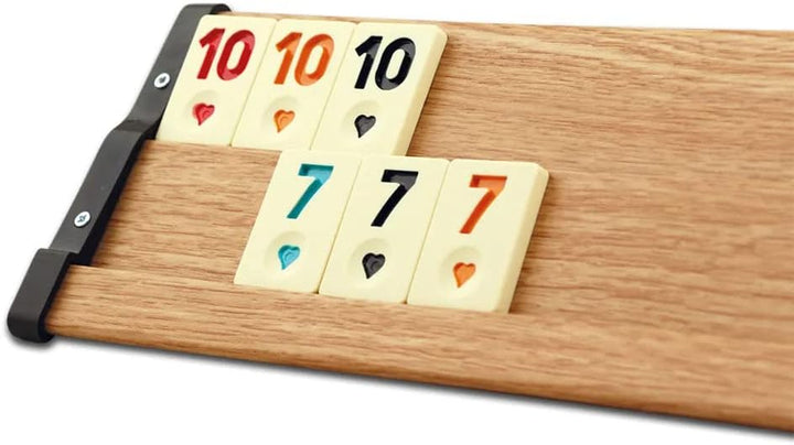 Star, oval Rummy, Curved Romme, Okey Set oval, aus massiv Holz mit Melamin-Spielsteinen